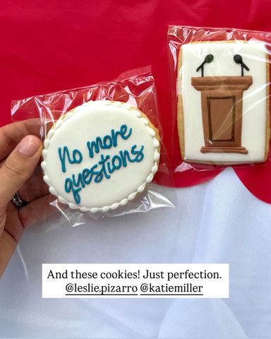 ‘No More Questions’ cookies at Karoline Leavitt’s goodbye celebrationCredit: Karoline Leavitt/Instagram