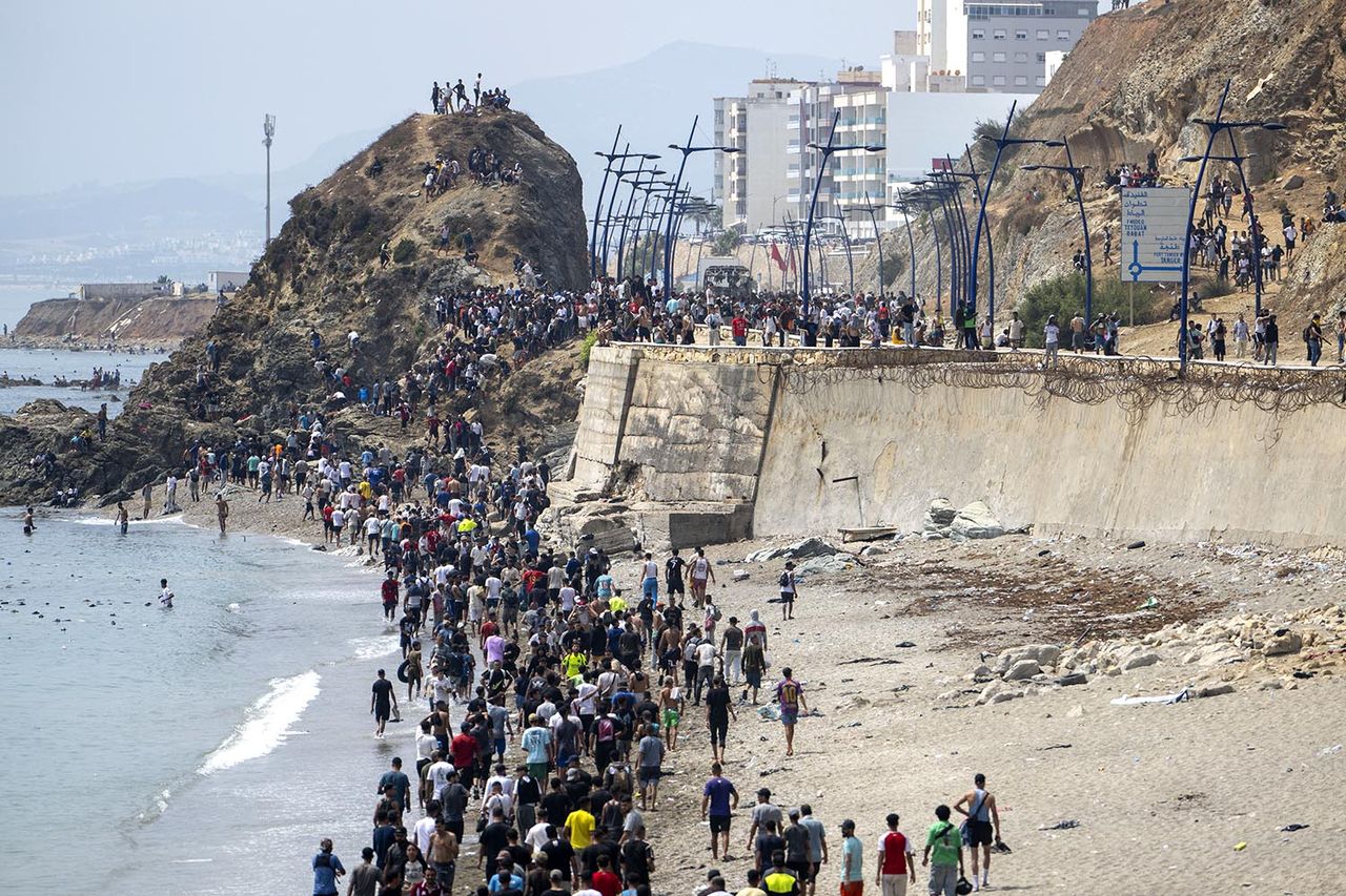 Migrants entered Spain’s North African enclave of Ceuta on July 30, 2026Credit: Abu Adem Muhammed/Anadolu via Getty