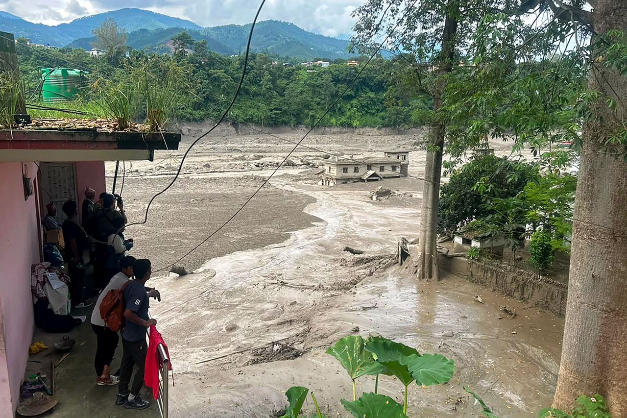 An area damaged by flooding in Nepal’s Nuwakot District on Aug. 26, 2026Credit: Prakash MATHEMA / AFP via Getty