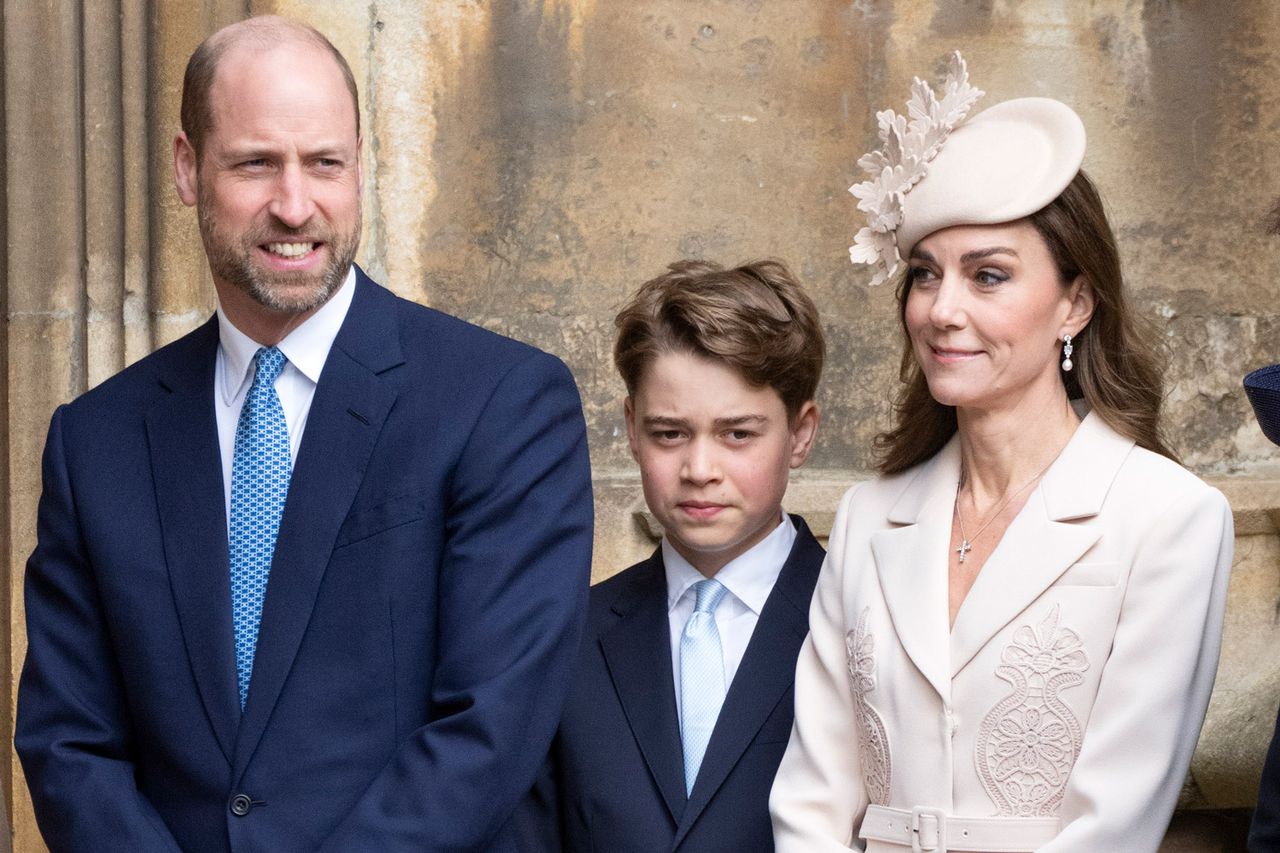 Prince William, Prince George and Kate Middleton attend Easter Matins Service at St George’s Chapel on April 5, 2026Credit: Mark Cuthbert/UK Press/Getty
