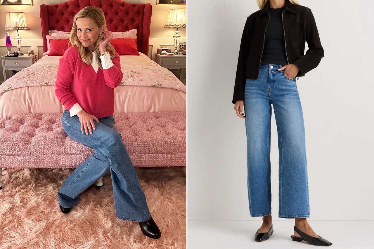 Reese Witherspoon; Luna Stretch Relaxed Straight Jeans Credit: Reese Witherspoon/Instagram; Quince