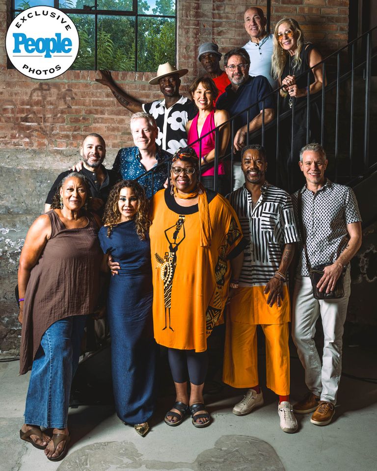 Front Row: Fredi Walker-Brown, Daphne Rubin-Vega, Gwen Stewart, Rodney Hicks, Adam Pascal On stairs from L to R: Wilson Jermaine Heredia, Anthony Rapp, Taye Diggs, Aiko Nakasone, Byron Utley, Gilles Chiasson, Timothy Britten Parker, Kristen Lee Kelly.Credit: Austin Ruffer