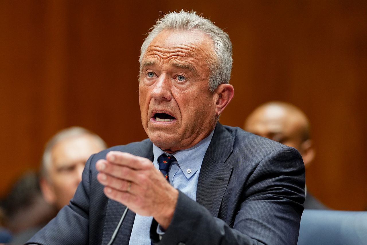 Robert F. Kennedy Jr. during a Senate Health, Education, Labor, and Pensions Committee hearing on April 22.Credit: Eric Lee/Bloomberg via Getty