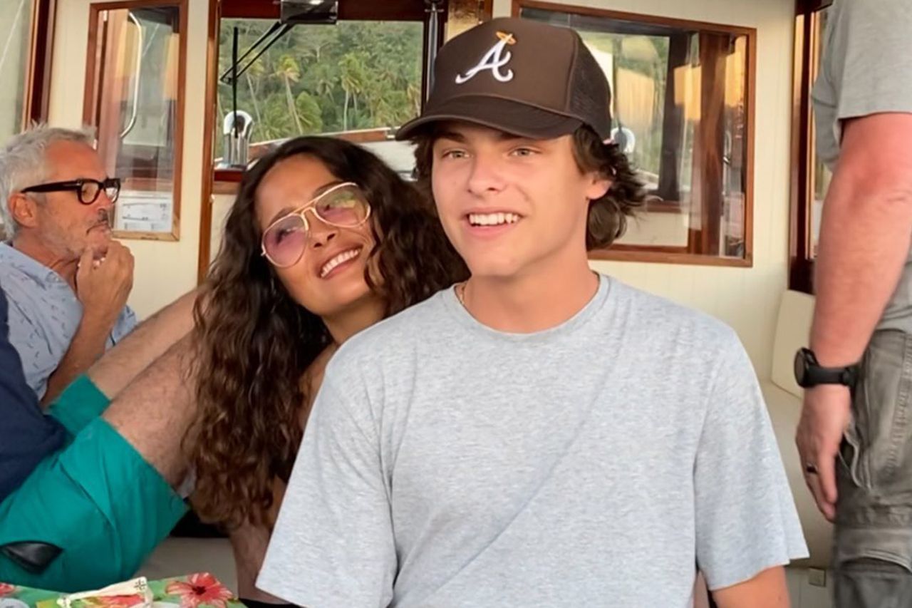 Salma Hayek and her stepson, Augustin James EvangelistaCredit: Salma Hayek/instagram
