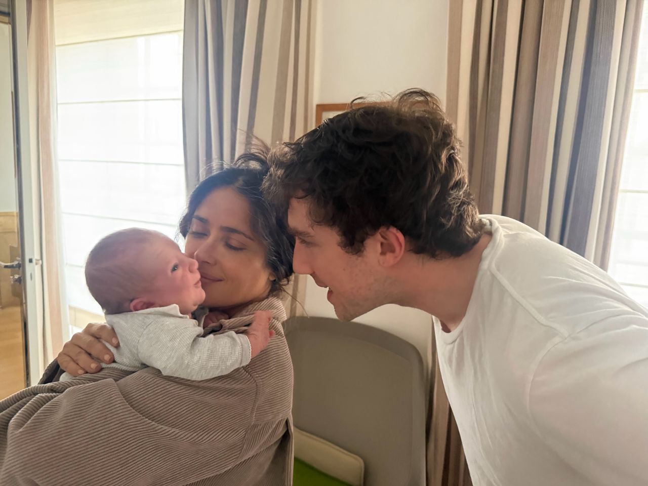 Salma Hayek with her grandson, François Pinault III, and her stepson, François Pinault Jr., in 2026Credit: Lara Cosima Henckel von Donnersmarck/Instagram
