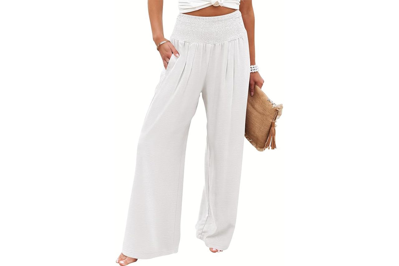 ANRABESS Women Palazzo Pants Summer Flowy Wide Leg High Waist Lounge Trousers with Pockets 2026 Casual Beach Vacation Outfits Credit: Amazon