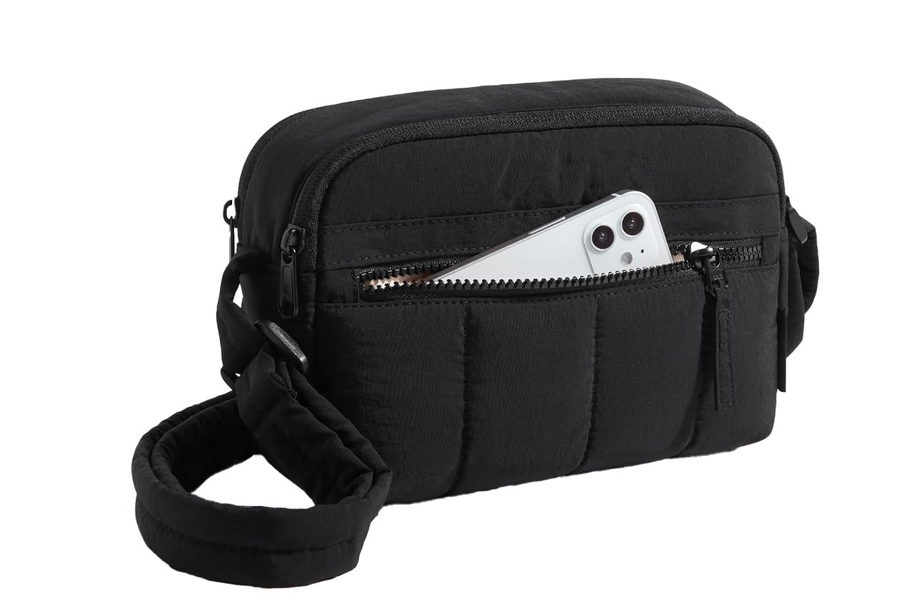BAGSMART Cross Body Purse, Mini Crossbody Bags for Women Travel Purse, Puffy Shoulder Handbag Wallet with RFID Blocking Slots, Black-small Credit: Amazon