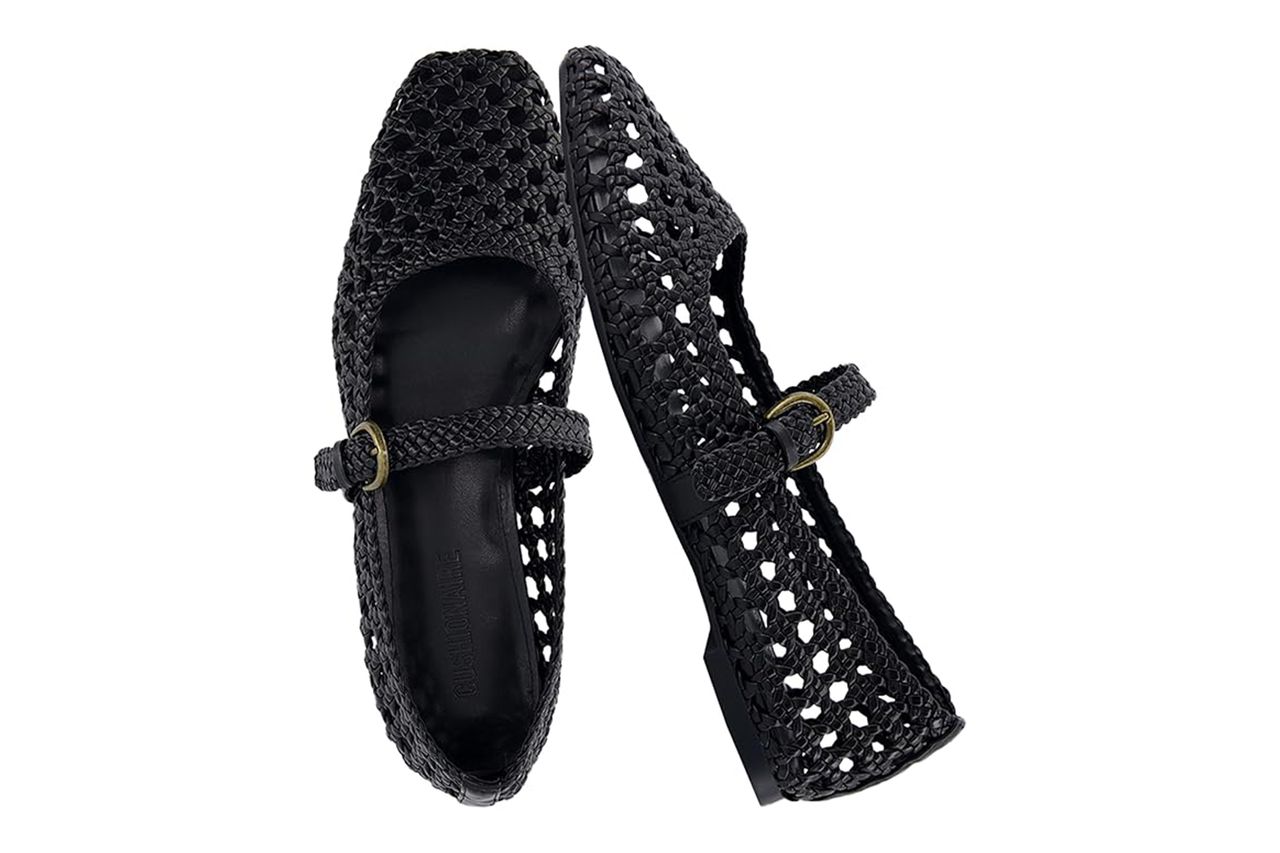 CUSHIONAIRE Weston Hand Woven Mary Jane Flats for Women, Comfortable Dressy Ballet Flats with Braided Adjustable Buckle and Memory Foam Cushioning Credit: Amazon