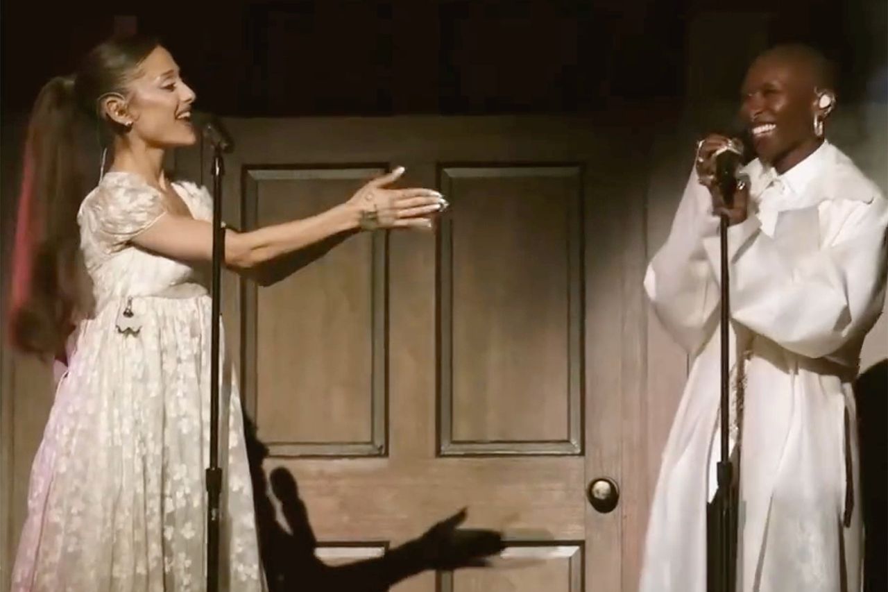 Ariana Grande and Cynthia Erivo performing together in London on Aug. 16Credit: Team Ariana/Instagram