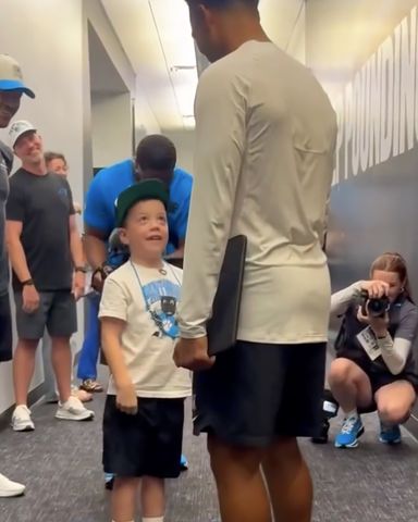 Asher Harvey meets Carolina Panthers starting quarterback Bryce Young Asher Harvey meets Carolina Panthers starting quarterback Bryce YoungCredit: Carolina Panthers/Instagram
