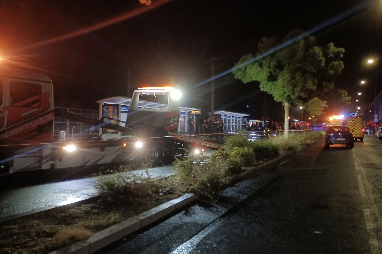 Police investigate the scene where a man drove a car into a group of people in the northwestern French city of Caen, killing one person and injuring 10 others, on August 26, 2026. The scene in Caen, FranceCredit: Matthieu CLAVEL / AFP via Getty