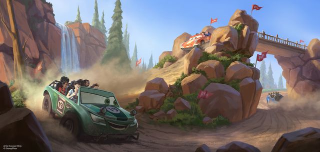 Concept art of Ridge Run Rally at the ‘Cars’-themed land coming to Walt Disney World.Credit: Disney/Pixar