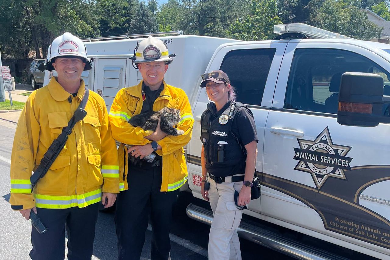 Unified Fire Authority and Salt Lake County Animal Services came together to rescue Toast MaloneCredit: Unified Fire Authority