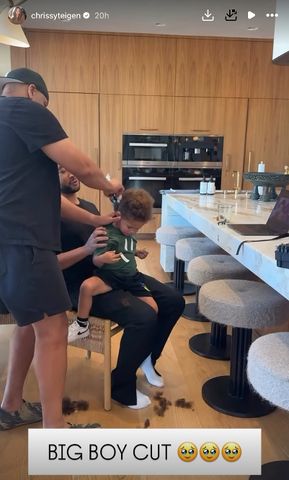 Chrissy Teigen’s son Wren gets a haircutCredit: Chrissy Teigen/Instagram