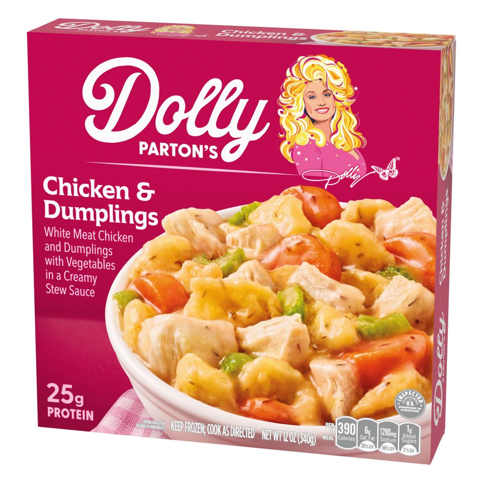 Dolly Parton's Chicken and Dumplings Parton’s frozen food lineup included chicken and dumplings, which she said she is “famous” forCredit: Conagra