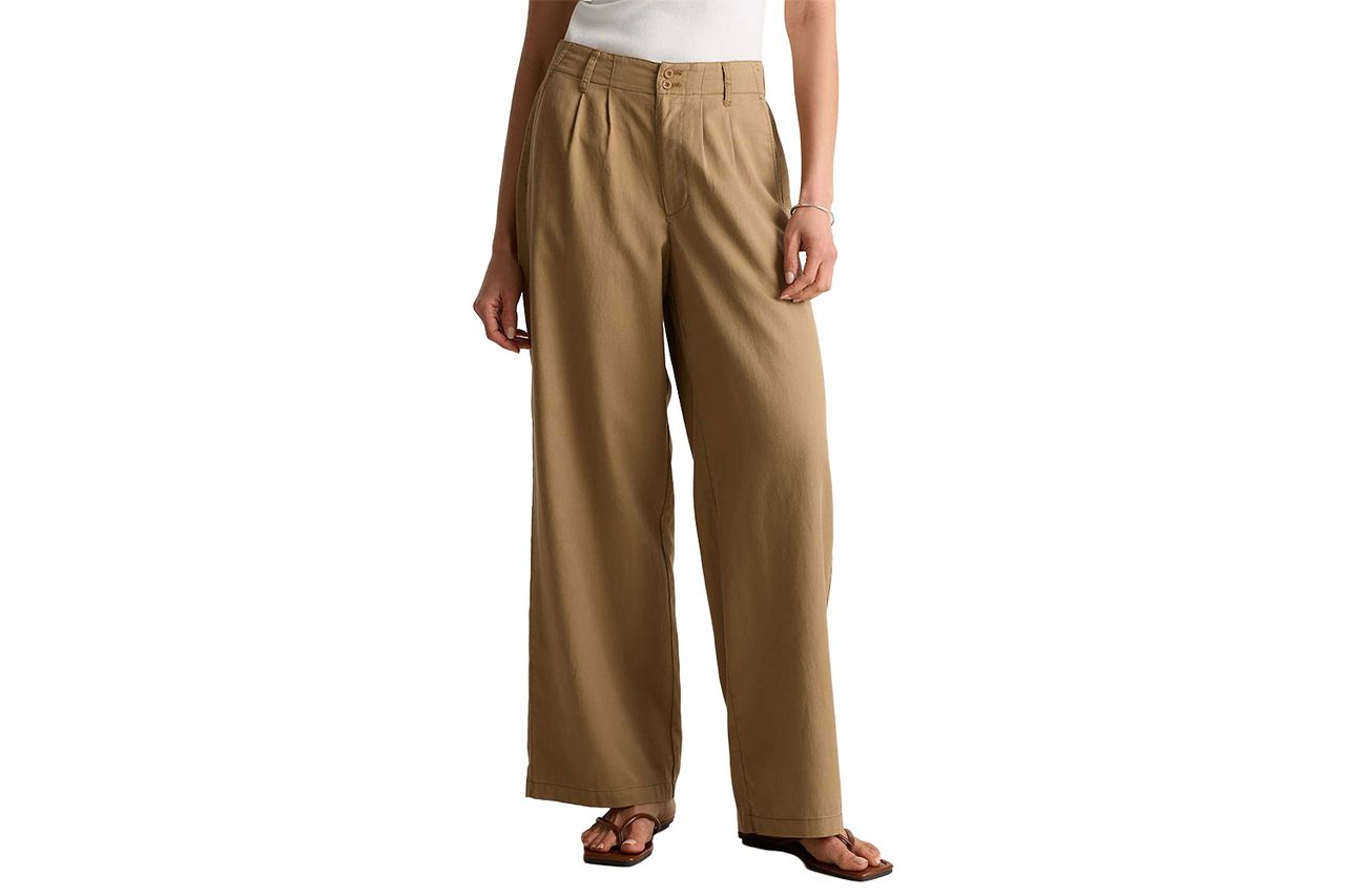 drapey twill pleated trouser Credit: Quince
