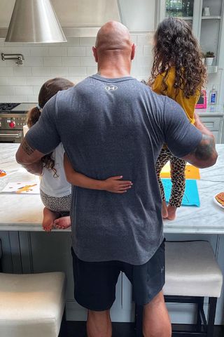 Dwayne Johnson and his two daughters in June 2021Credit: Dwayne Johnson/Instagram