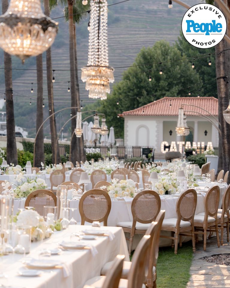 Tables at their wedding Dinner table settingsCredit: Michael Zennaro Photography