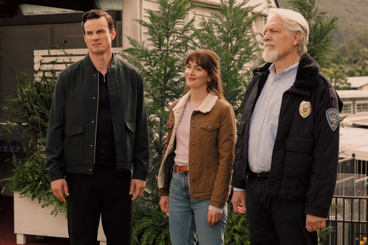Luke Cook as Henry, Leighton Meester as Lou and Clancy Brown as Big Hank in ‘Good Cop/Bad Cop’Credit: Vince Valitutti/Future Shack Entertainment