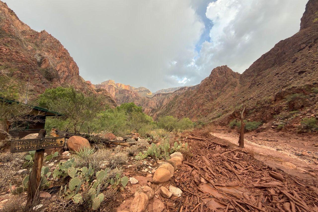 A trail leading to the Phantom Ranger Station is seen next to Bright Angel Creek, located at the bottom of the Grand Canyon.Credit: National Park Service