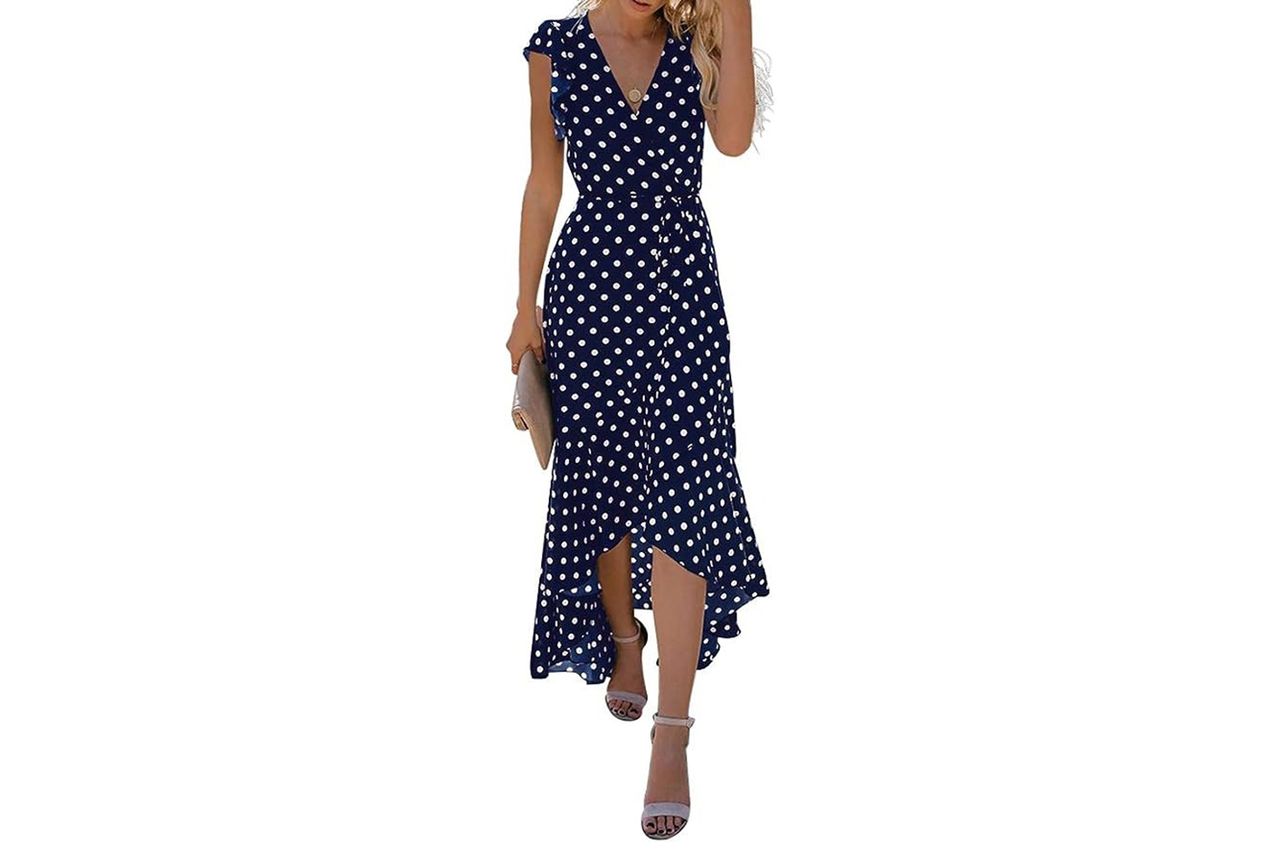 Amazon GRECERELLE Women's 2023 Summer Floral Print Cross V Neck Dress Bohemian Flowy Long Maxi Dresses Credit: Amazon
