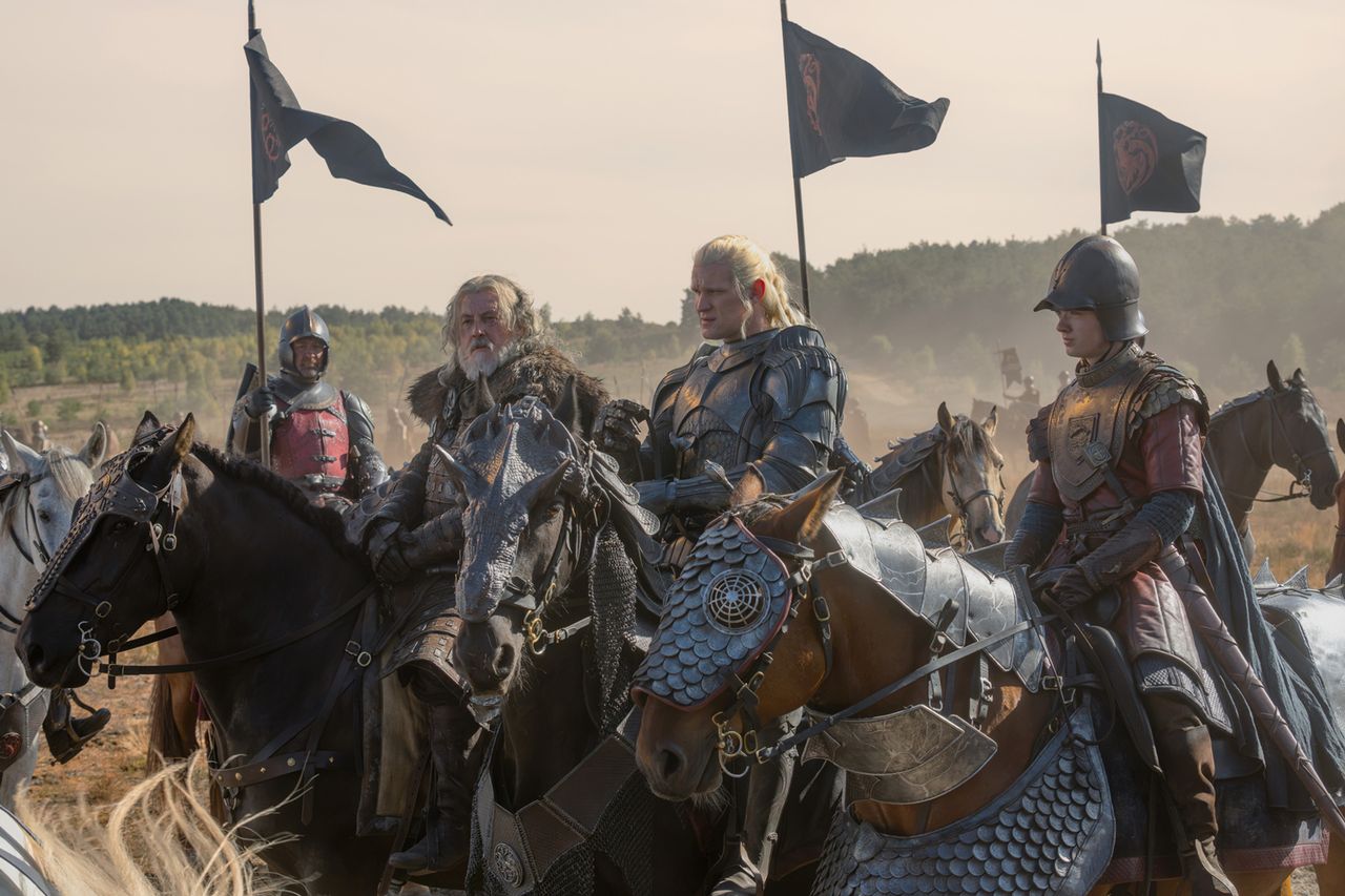 Tommy Flanagan, Matt Smith and Archie Barnes in ‘House of the Dragon’ season 3Credit: Theo Whiteman/HBO