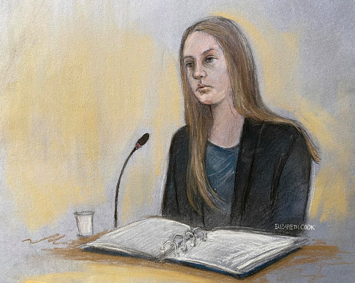 A sketch of Lucy Letby in courtCredit: Press Association via AP
