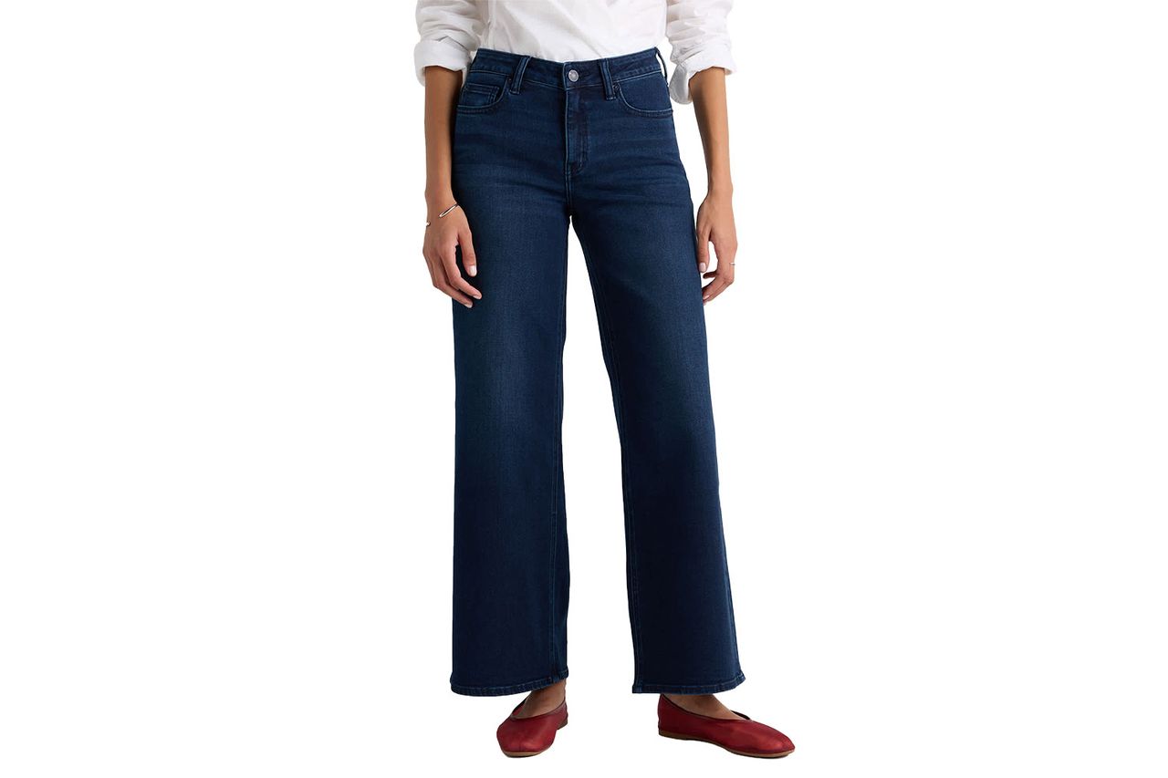 luna stretch wide leg jeans Credit: Quince