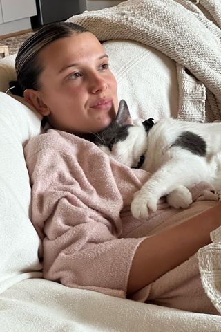 Millie Bobby Brown and her pet cat.Credit: Millie Bobby Brown/Instagram