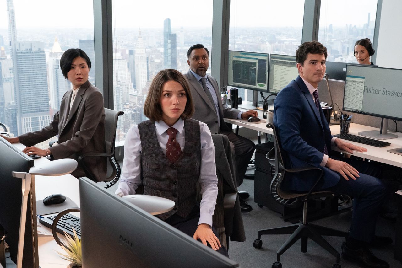 May Hong, Ella Hunt, Bhavesh Patel and Will Angus in ‘Not Suitable For Work’Credit: Cara Howe/Disney