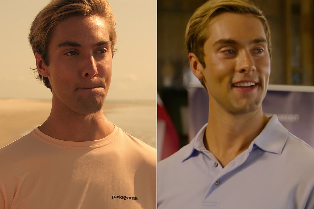 Austin North in ‘Outer Banks’ season 1 and season 5.Credit: Netflix (2)