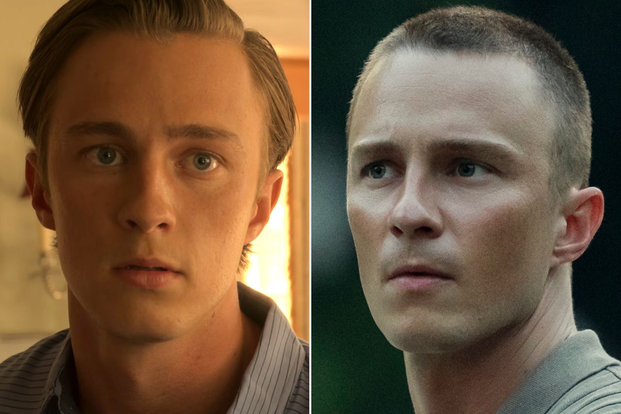 Drew Starkey in ‘Outer Banks’ season 1 and season 5Credit: Netflix; Jackson Lee Davis/Netflix