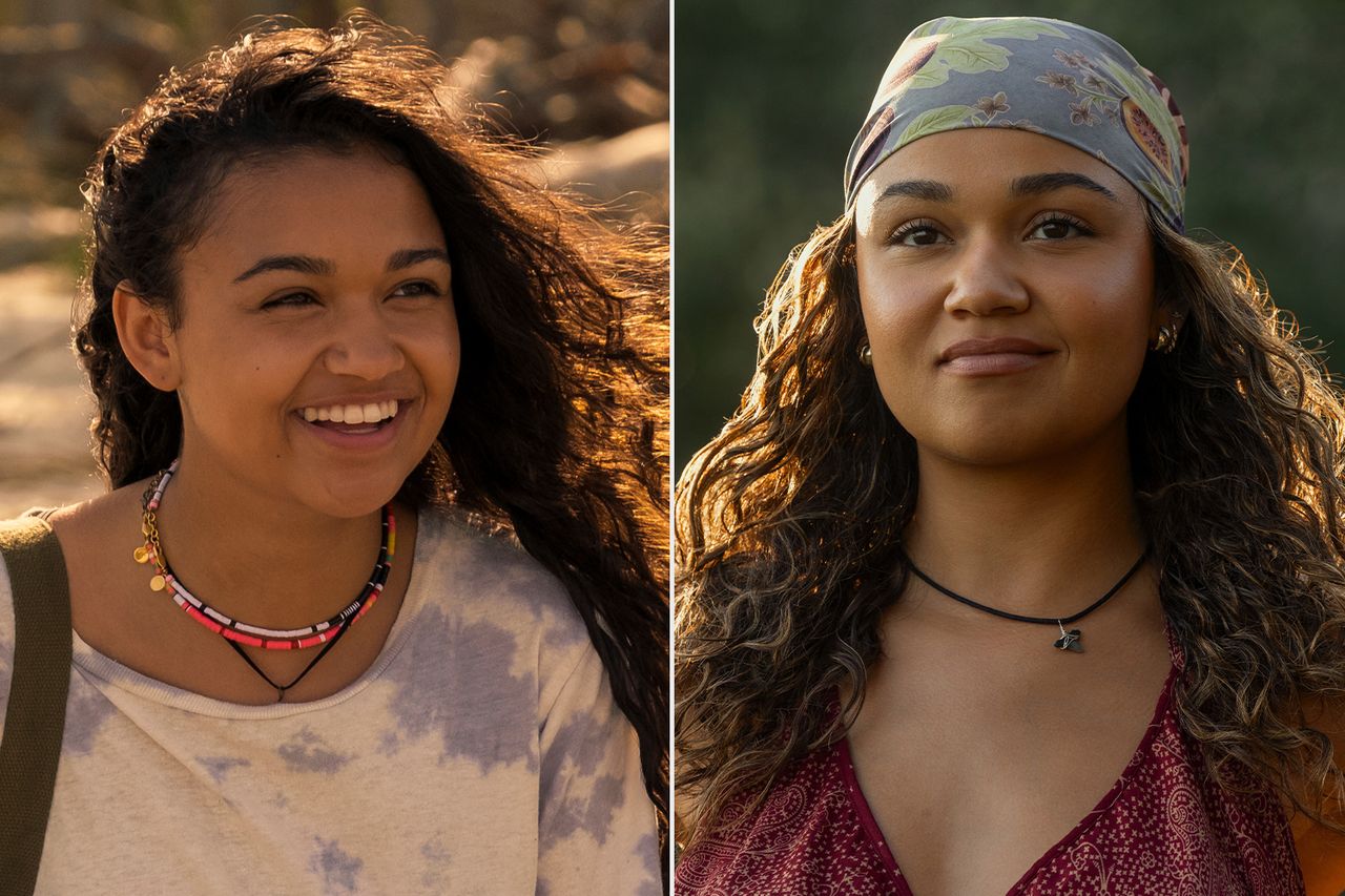 Madison Bailey in ‘Outer Banks’ season 1 and season 5.Credit: Curtis Baker/Netflix; Jackson Lee Davis/Netflix8
