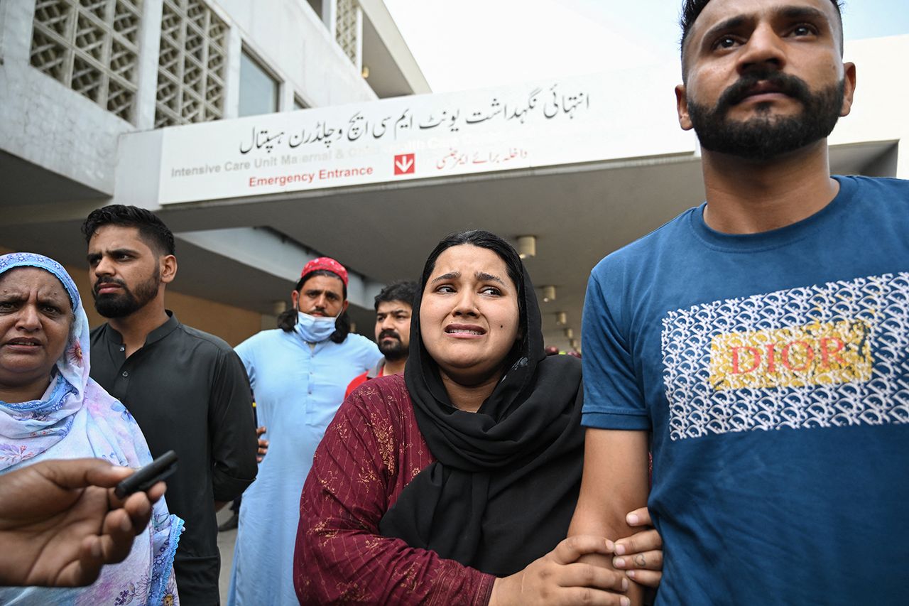 The families of patients at the Pakistan Institute of Medical Sciences in Islamabad on Aug. 26, 2026Credit: Aamir QURESHI / AFP via Getty
