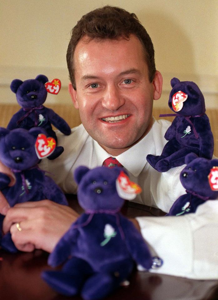 Paul Burrell, former butler to Diana, Princess of Wales, is photographed with multiple Princess Beanie Baby plush bearsCredit: Suzanne Hubbard - PA Images/PA Images