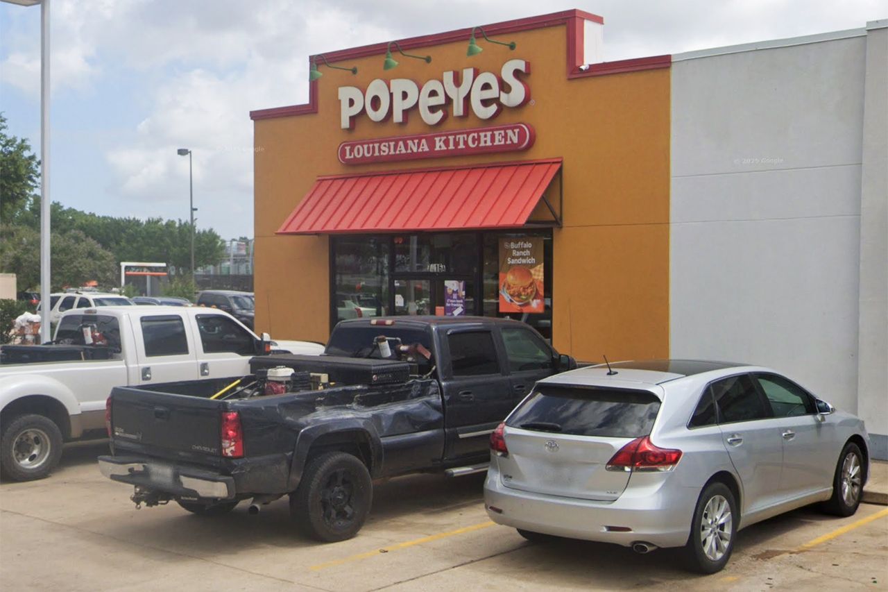The customers alleged that they were eating chicken from a Houston Popeyes when they found the “foreign object”Credit: Google Maps