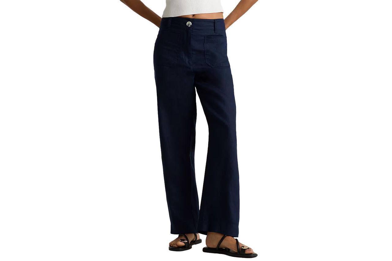 100% European Linen Patch Pocket Wide Leg Pants Credit: Quince