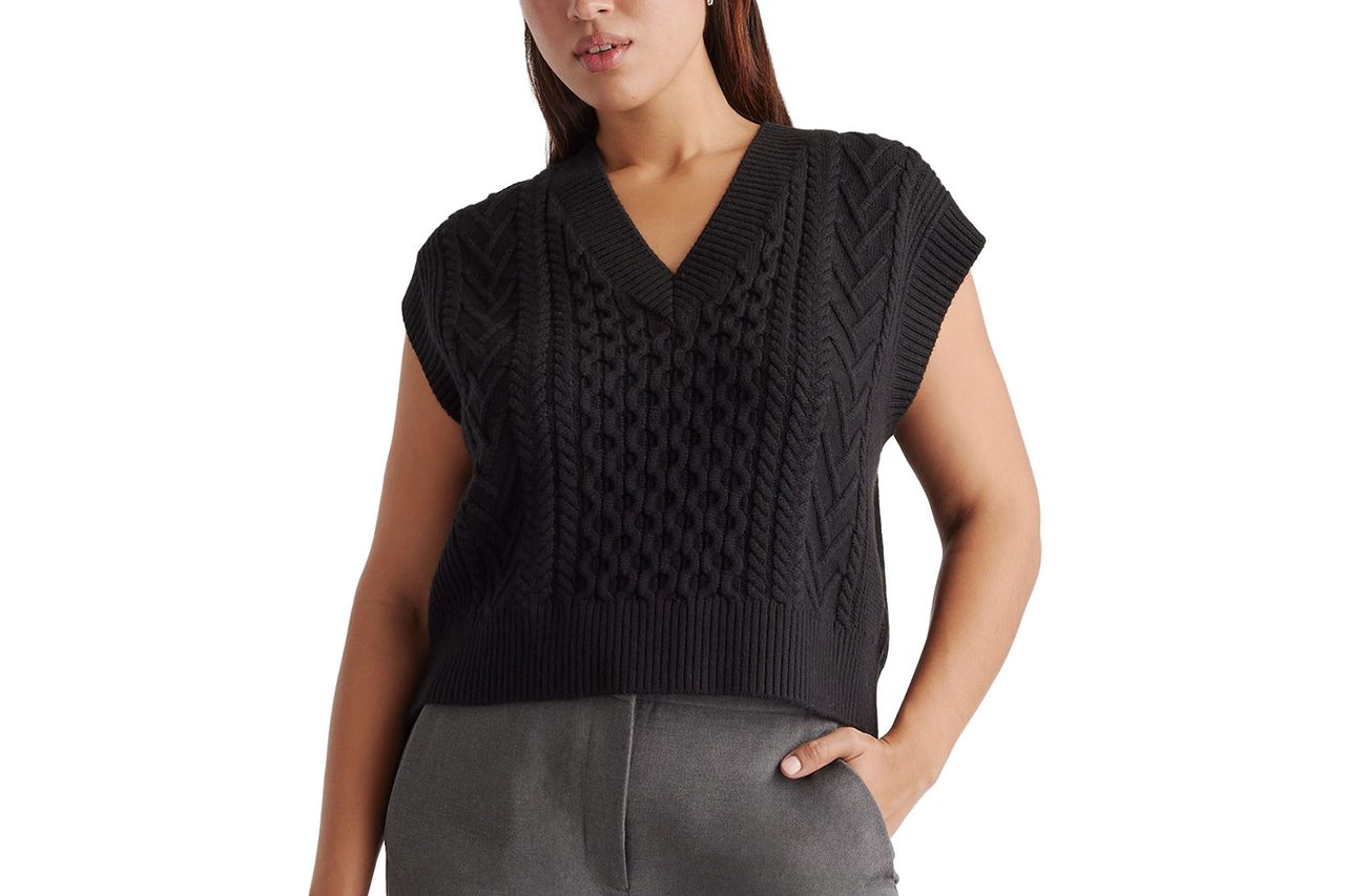 Quince Australian Merino Wool Cable Sweater Vest Credit: Quince