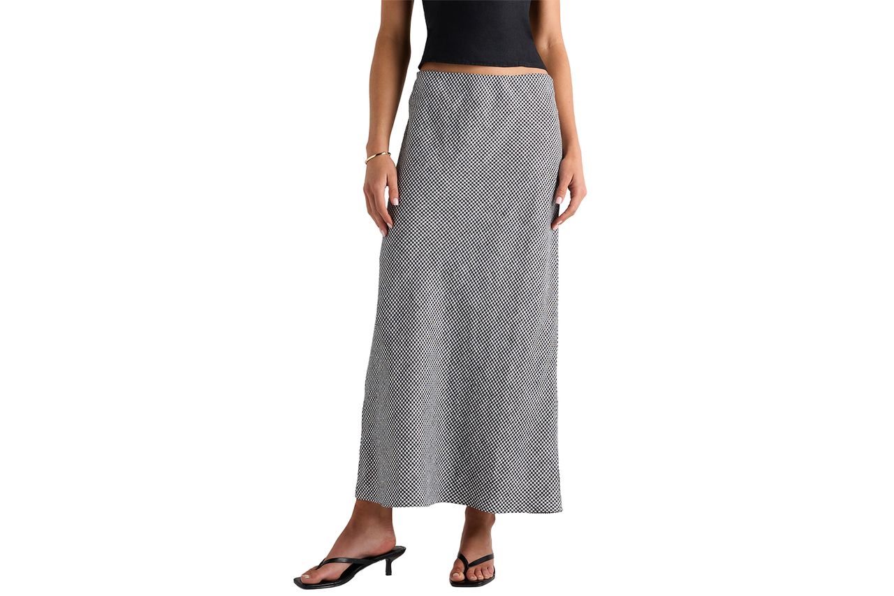 European Linen Midi Slip Skirt Classic Mini Gingham Credit: Quince