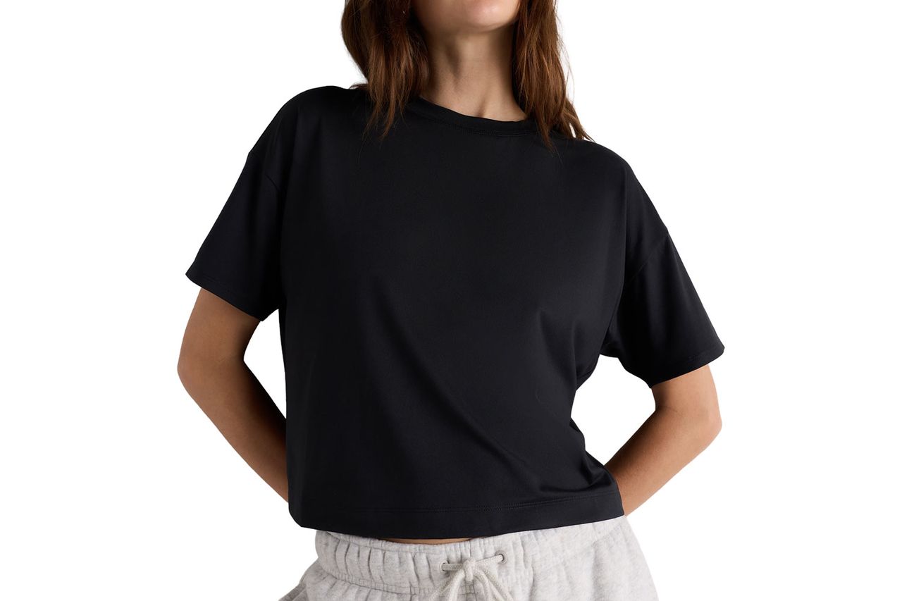 Quince Flowknit Breeze Boxy Cropped Tee Credit: Quince