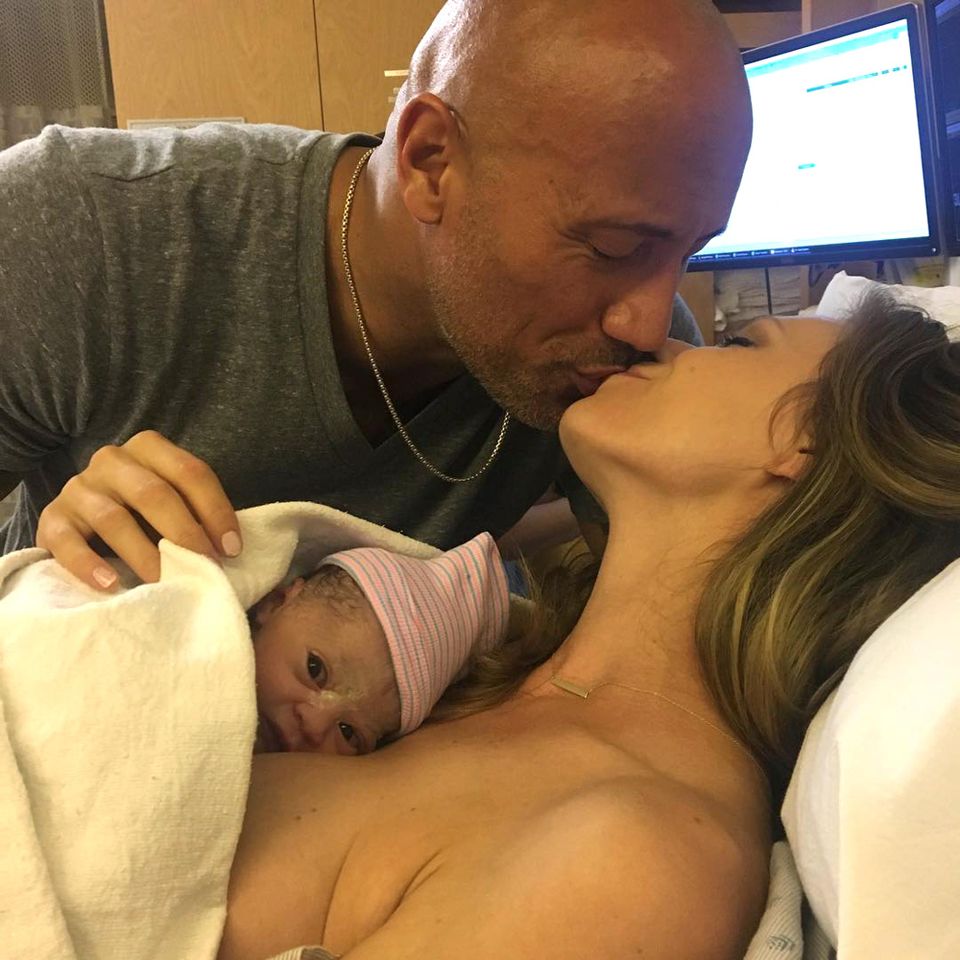Dwayne Johnson and Lauren Hashian with their baby daughterCredit: Lauren Hashian/Instagram