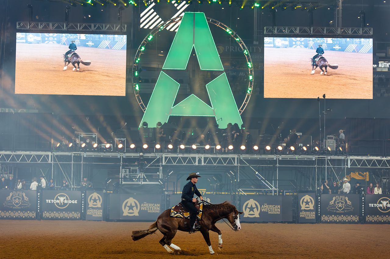 Andrea Fappani competing in a reining event in 2024Credit: Al Bello/Getty