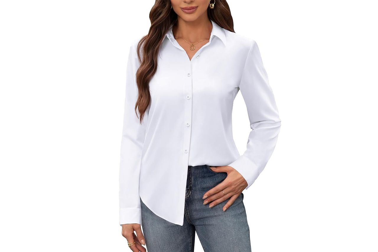 Amazon siliteelon Women's Stain Shield Dress Shirts Credit: Amazon
