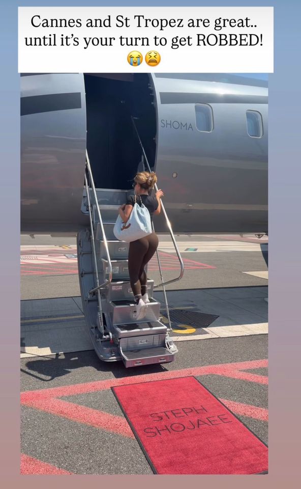 RHOM star Stephanie Shojaee says she was robbed in the South of France Stepahnie Shojaee’s Instagram StoriesCredit: Stephanie Shojaee/Instagram