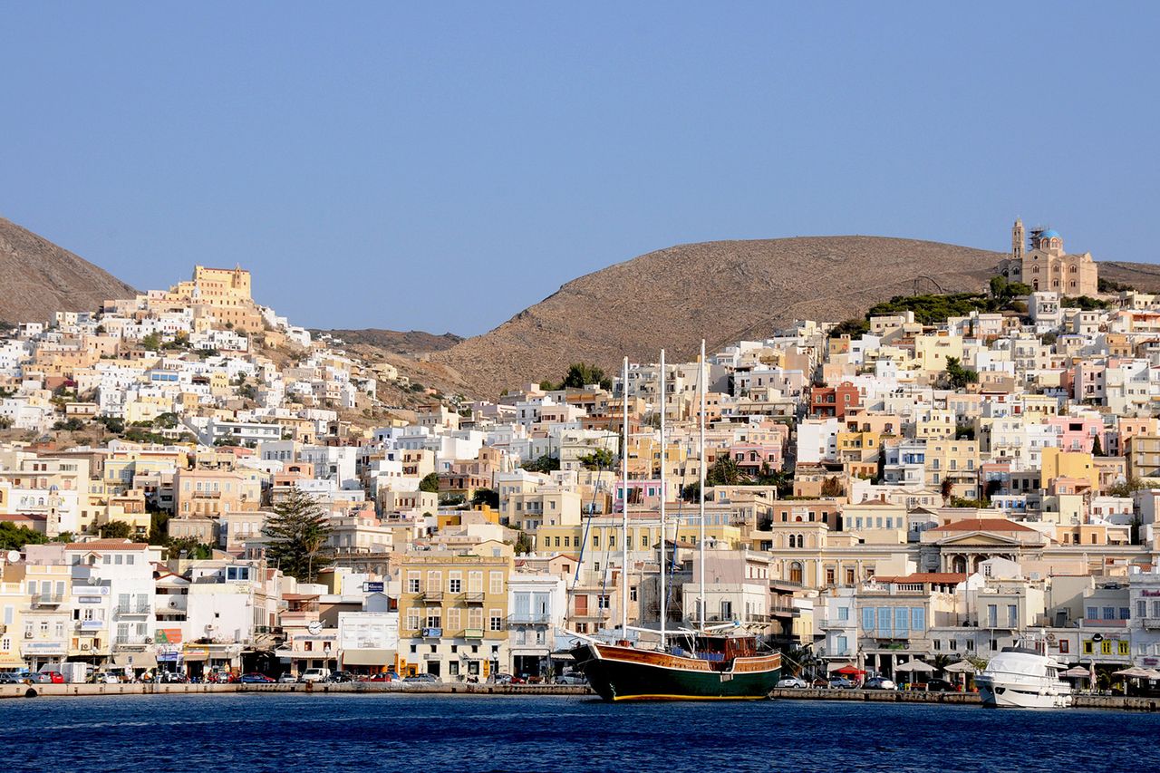 Ermoupoli, the capital city of Syros, GreeceCredit: Getty