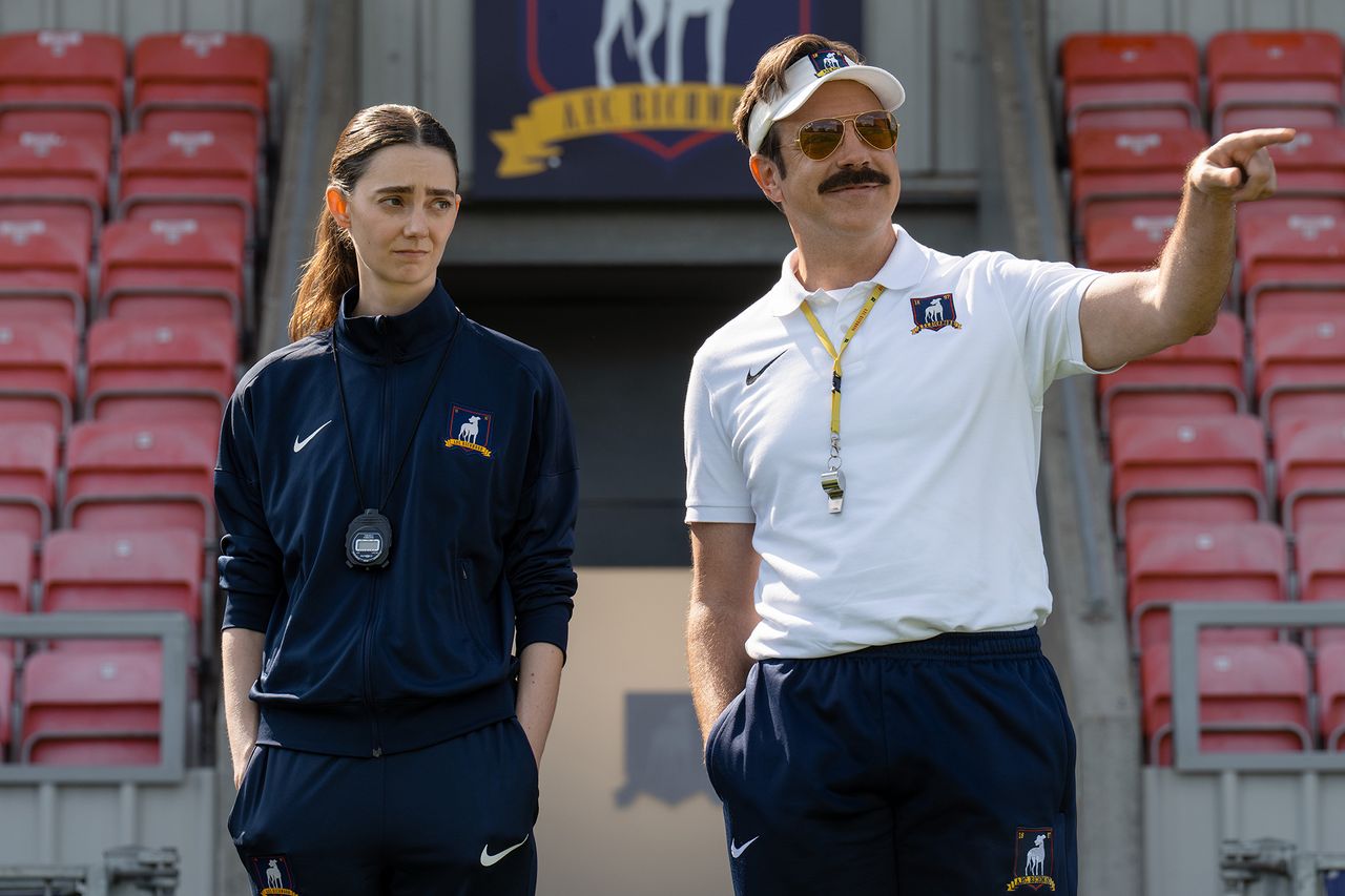 Tanya Reynolds and Jason Sudeikis in ‘Ted Lasso’