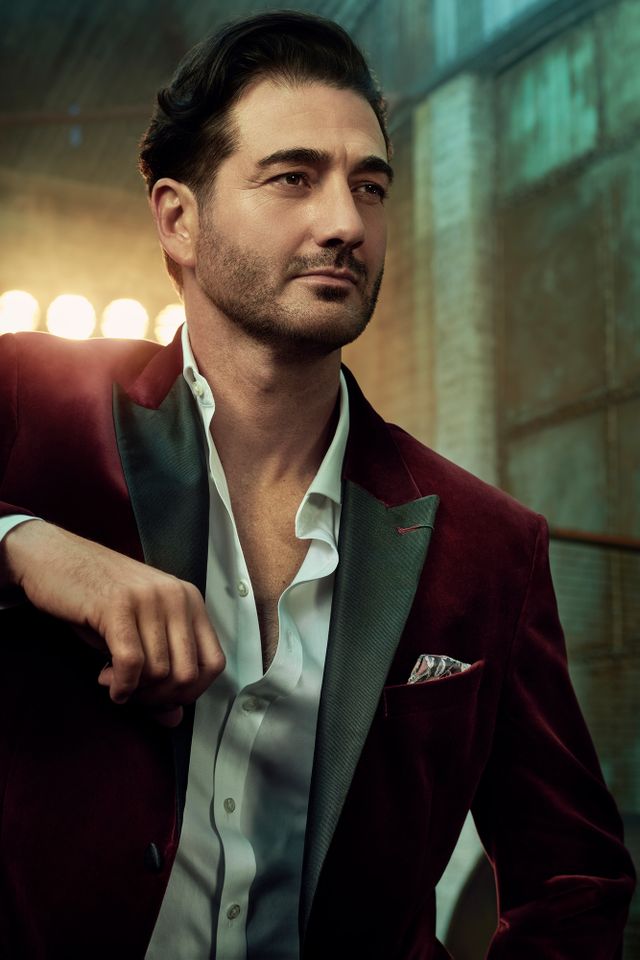 Oliver Tompsett in The Greatest Showman Oliver Tompsett takes canter stage in a promotional photo to announce his casting in ‘The Greatest Showman’ musical in LondonCredit: Sebastian Nevols
