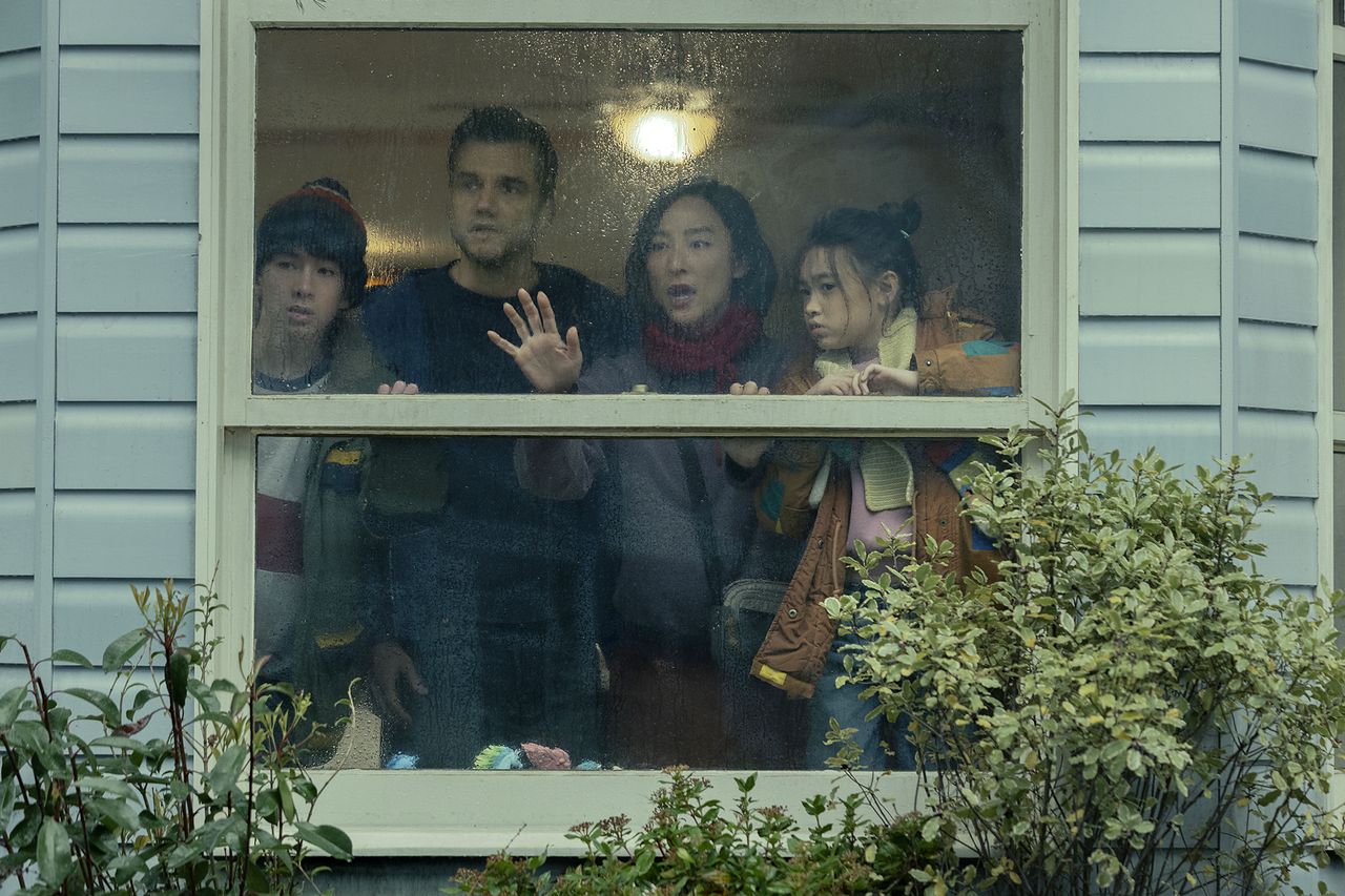 Noah Alexander Sosnowski, Wagner Moura, Greta Lee and Riley Chung in ‘The Last House’Credit: Chris Baker/Netflix
