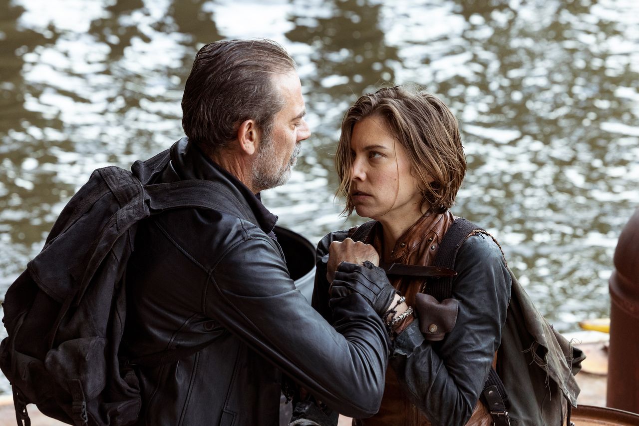 Lauren Cohan as Maggie Rhee and Jeffrey Dean Morgan as Negan in 'The Walking Dead: Dead City'. Lauren Cohan as Maggie Rhee and Jeffrey Dean Morgan as Negan in ‘The Walking Dead: Dead City’.Credit: Peter Kramer/AMC
