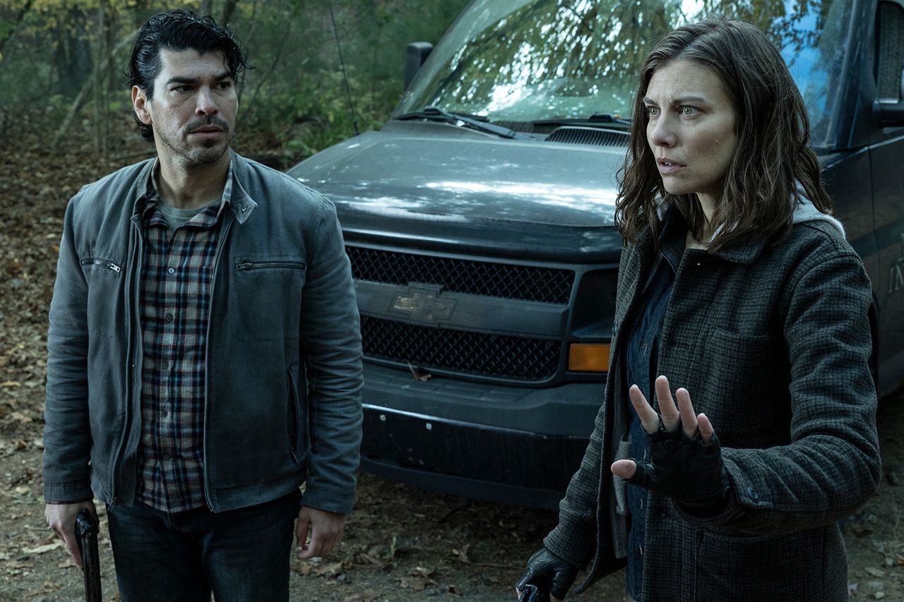 Castillo (left) says Luis is “really disarmed and charmed” by Maggie (right) on ‘TWD: Dead City.’Credit: Robert Clark/AMC